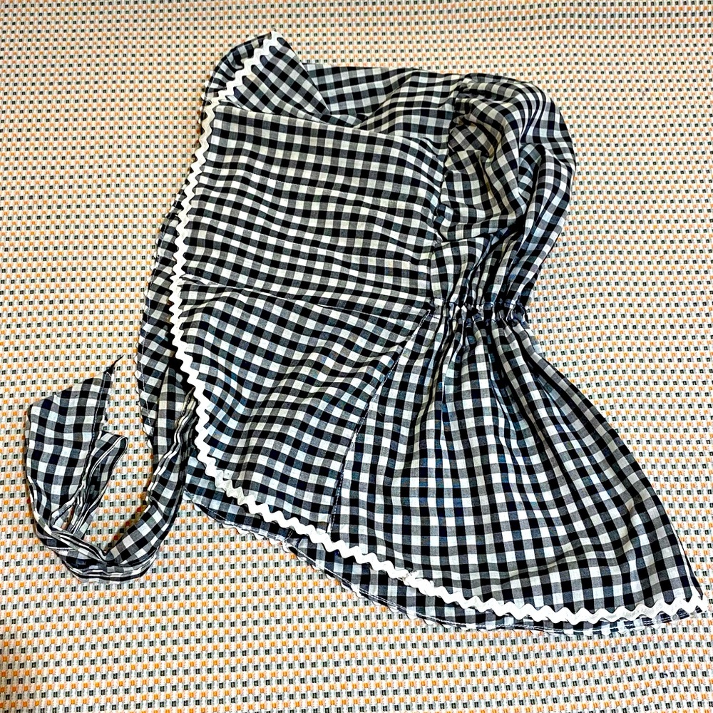 Handmade Gingham Bonnet- big bad wolf, beach, boater, sun hat, square dancing